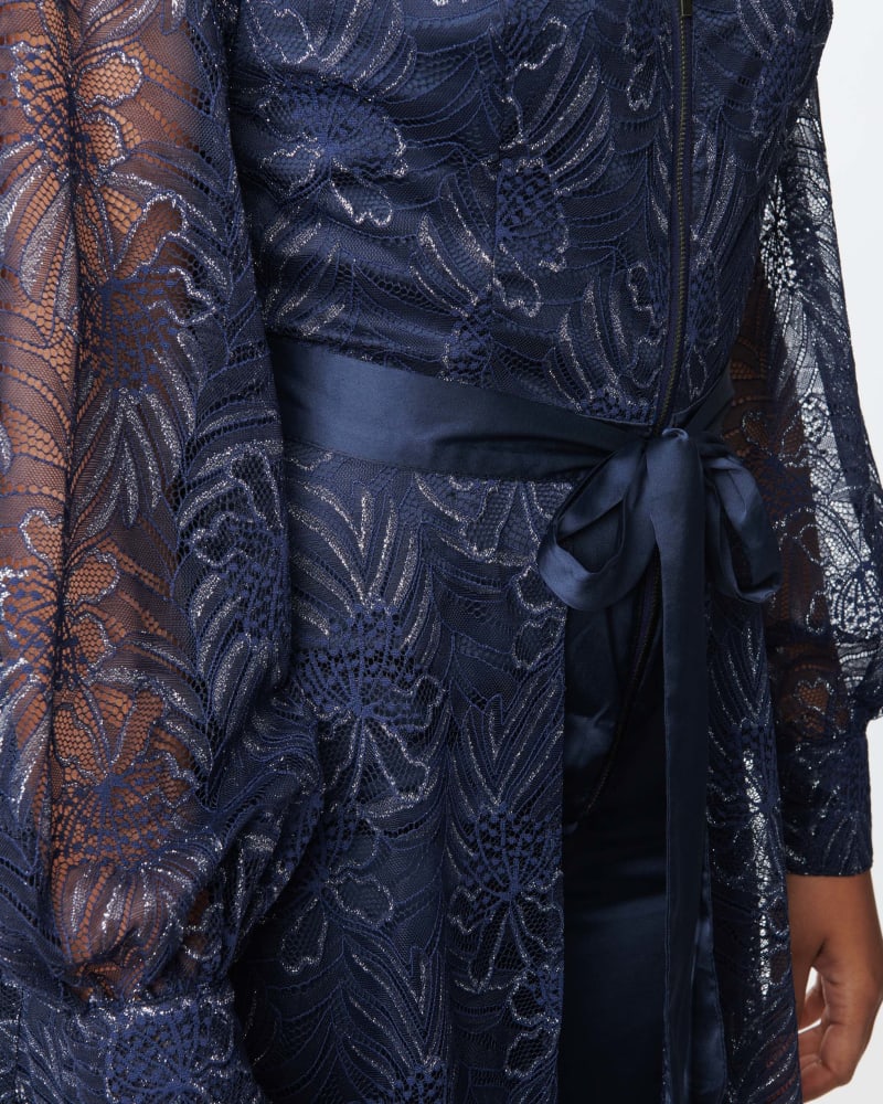 Lace jumpsuit with skirt overlay 2025
